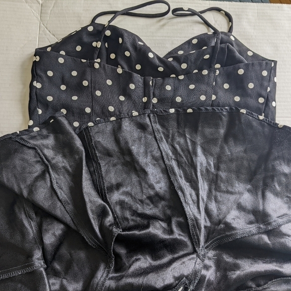 Roberta VINTAGE FLARED HEM COCKTAIL POLKA DOT STRAPPY DRESS SIZE 9/10 - Picture 9 of 16